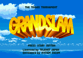 GrandSlam - The Tennis Tournament (Europe) Title Screen